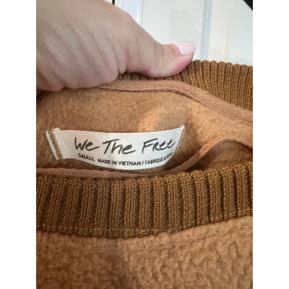 Free People We The Free Cozy Camden Sherpa Brown Fleece Sweatshirt Womens Small
